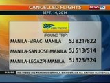 BT: Cancelled flights (September 14, 2014)