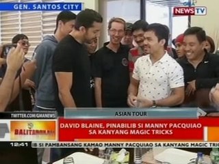 BT: David Blaine, pinabilib si Manny Pacquiao sa kanyang magic tricks
