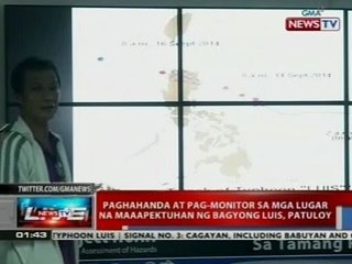NTVL: Paghahanda at pag-monitor sa mga lugar na maaapektuhan ng Bagyong Luis, patuloy