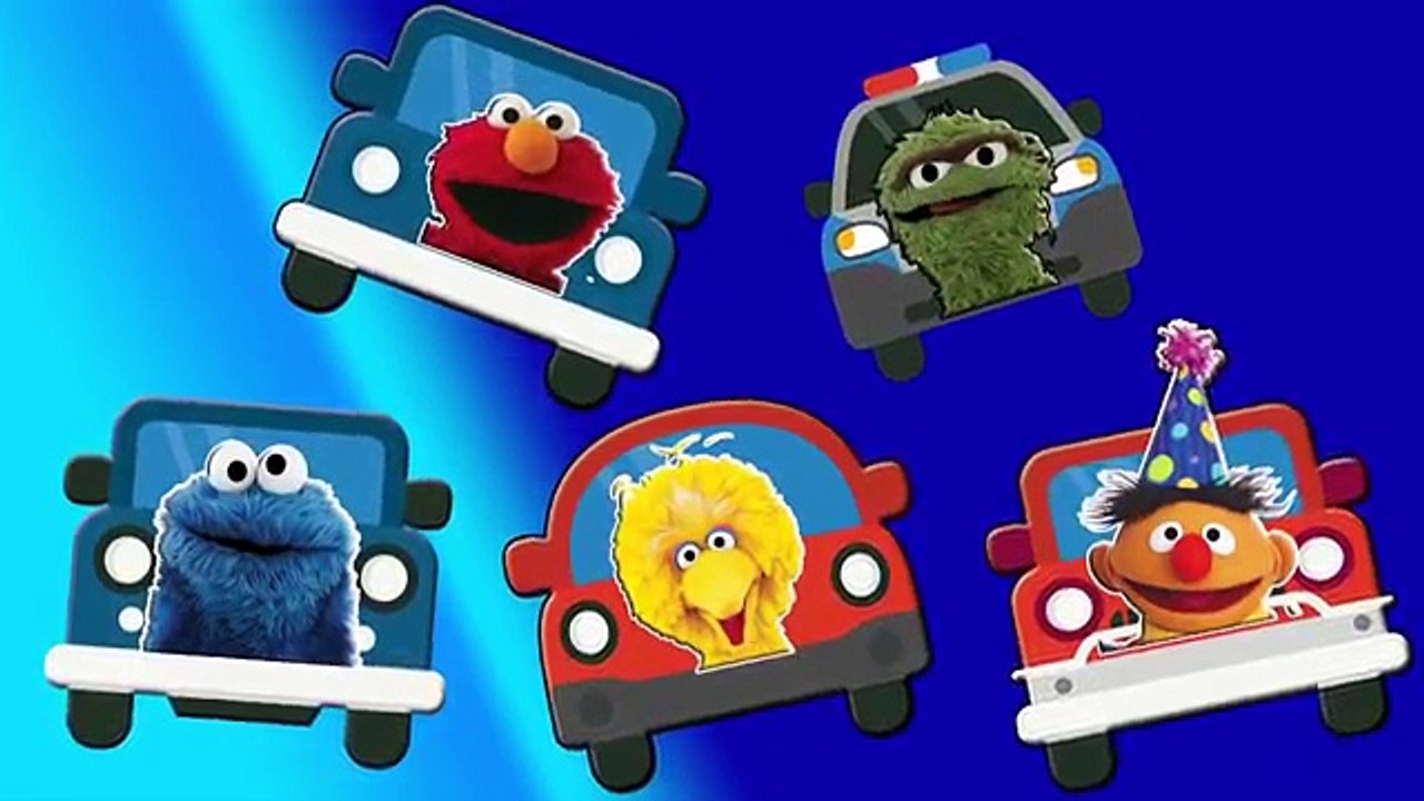 Finger Family Song SESAME STREET CARS Cookie Monster Big Bird Elmo Ernie Cookie Tv Video