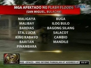 24 Oras: Ilang barangay sa San Miguel, Bulacan, lubog ngayon sa baha