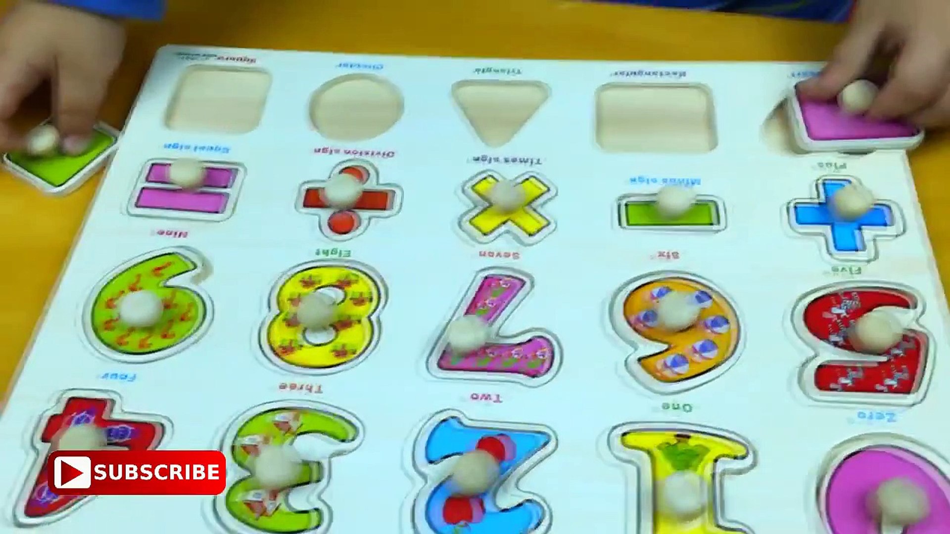 Learn Numbers and Shapes with wooden puzzle. Educational for kids. Lets play kids.