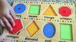 Learn shapes w fun wooden toy puzzle Educational baby toddler kindergarten kids. Lets pl