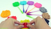 Fun Learning Colors and Numbers with Hello Kitty Rainbow Colors Play Doh Lollipops