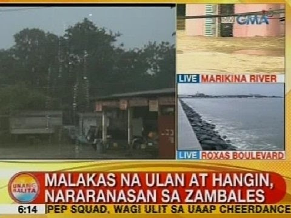 UB: Malakas na ulan at hangin, nararanasan sa Zambales