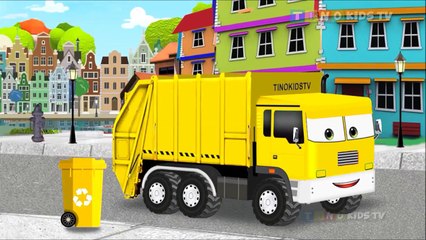 Learn Colors with Garbage Trucks for Kids & Color Garage   Video for Children3D video Kid