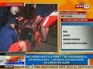 NTG: MV Super Shuttle Ferry 7 na nakaangkla sa Manila Bay, lumubog kagabi dahil sa lakas ng alon
