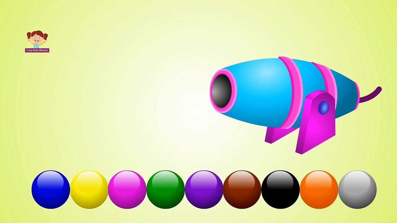 Learn Colors with Canon Gun, Teach Colours, Baby Children Kids Learning Videos by Baby Rhymes012320