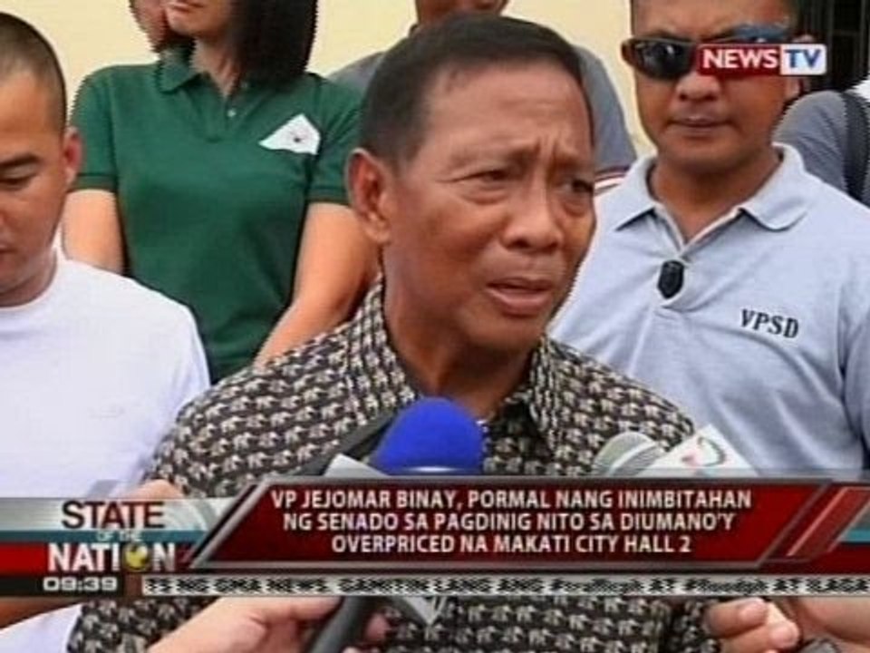 SONA: VP Binay, pormal nang inimbitahan ng Senado dahil sa Makati City Hall Bldg II