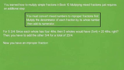 Multiplying Mixed Numbers - Book 12