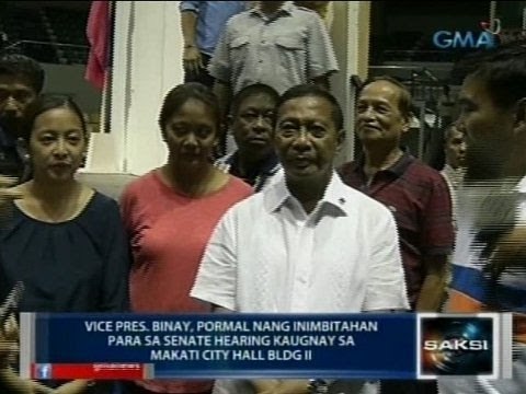 Saksi: VP Binay, pormal nang inimbitahan para sa Senate hearing kaugnay sa Makati City Hall Bldg II