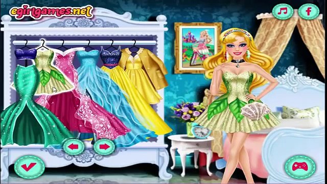 Barbie as Disney Princess Elsa Ariel Rapunzel Cinderella Snow White Dress Up Game for KIds