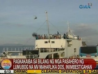 UB: Pagkakaiba sa bilang ng mga pasahero ng  umubog na MV Maharlika Dos, iniimbestigahan