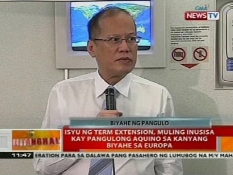 Isyu ng term extension, muling inusisa kay Pangulong Aquino sa kanyang biyahe sa Europa