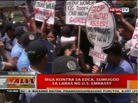 BT: Mga kontra sa EDCA, sumugod sa labas ng U.S. Embassy