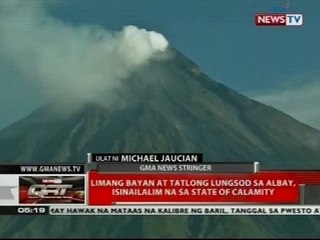 Limang bayan at tatlong lungsod sa Albay, isinailalim na sa state of calamity