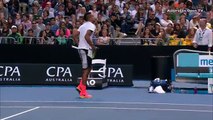 Nick Kyrgios smashes his racket in match against Andreas Seppi