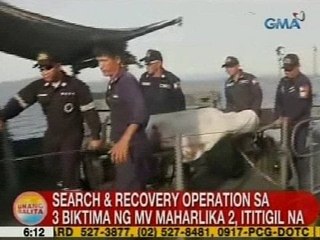 UB: Search & recovery operation sa 3 biktima ng MV Maharlika 2, ititigil na