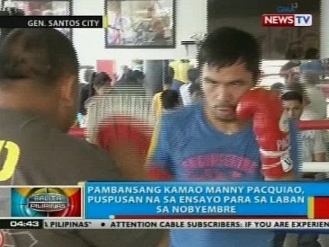 BP: Manny Pacquiao, puspusan na sa ensayo para sa laban sa Nobyembre