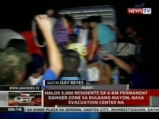 QRT: Halos 3,000 residente sa 6-km permanent danger zone sa bulkang Mayon, nasa evacuation center na