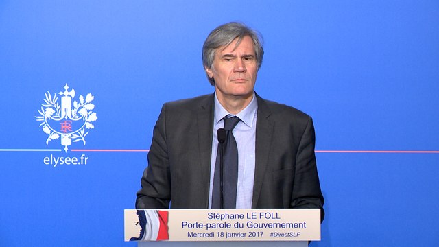 Compte-rendu du Conseil des ministres du mercredi 18 janvier 2017 par Stéphane Le Foll