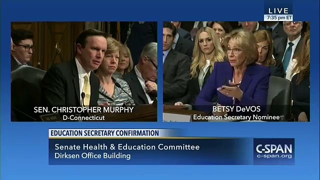 U.S. House of Representatives Special Orders Chris Murphy confronts Betsy DeVos over guns in schools