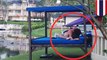 Couple pictured swapping bodily fluids outside family resort in Thailand