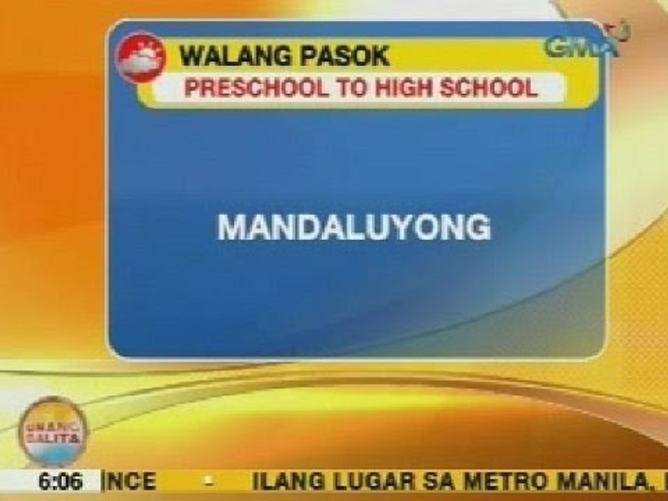 UB: Klase sa lahat ng antas sa Taguig, San Juan, Mandaluyong at Laguna, suspendido ngayong Biyernes