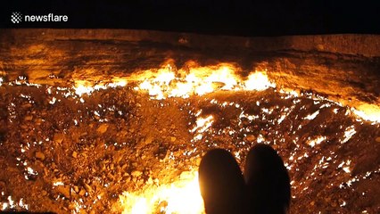 This man camped on the edge of the 'Door To Hell'