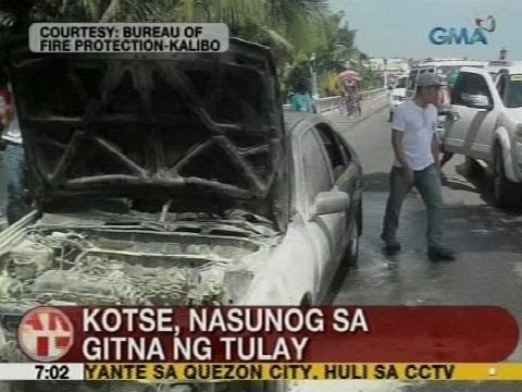 UB: Kotse, nasunog sa gitna ng tulay sa Kalibo, Aklan