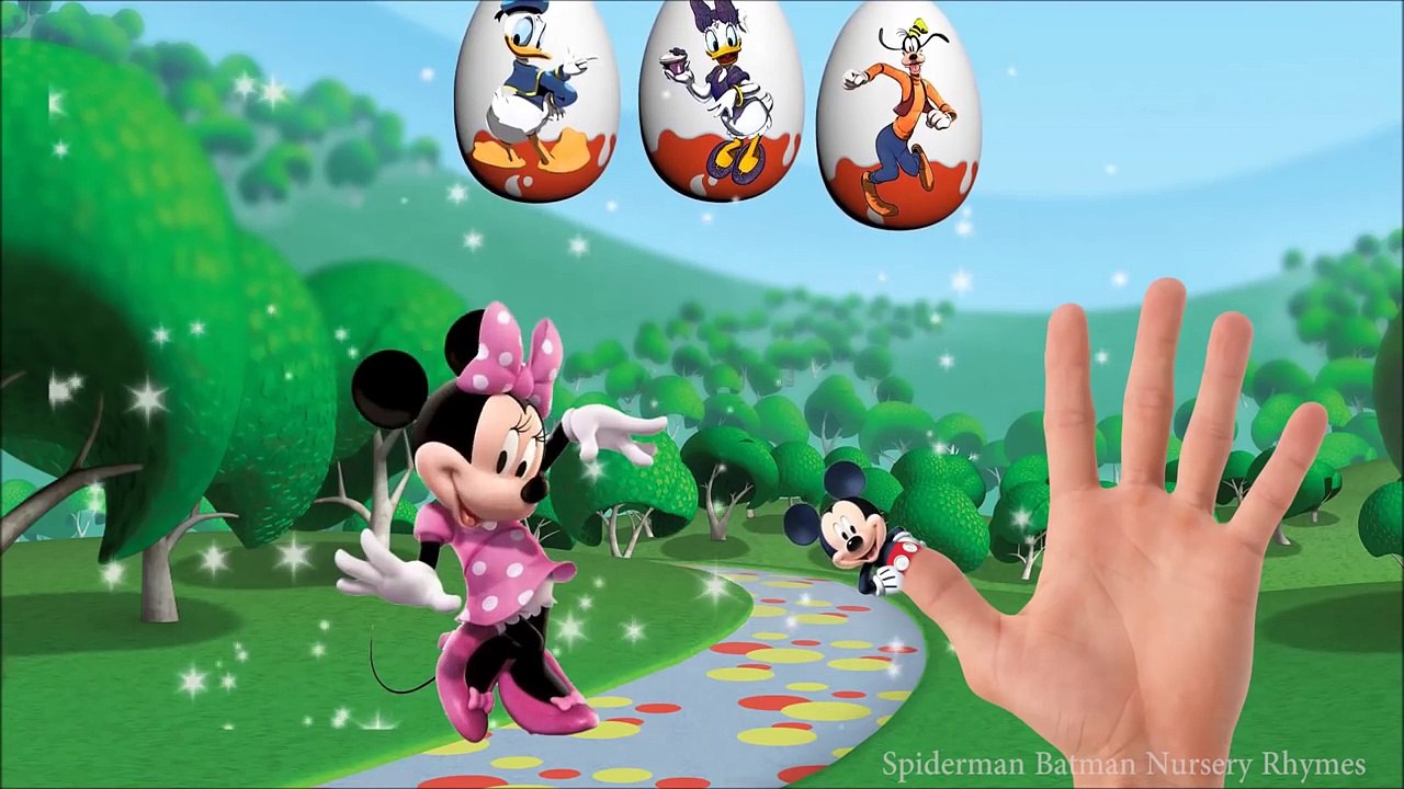 Mickey Mouse Clubhouse, Minnie, Donald Duck, Daisy Duck - Finger Family Song & Surprise Eggs Cartoon