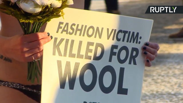 PETA Activists Strip Down to Lingerie in Freezing Cold to Protest Berlin Fashion Week