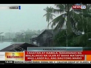 Cagayan at Isabela, nakaranas ng malakas na ulan at baha matapos mag-landfall ang Bagyong Mario