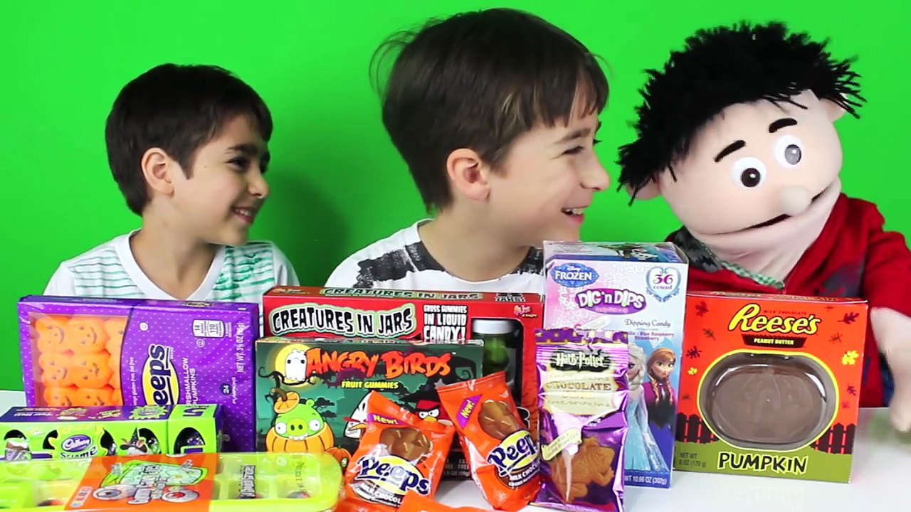 Epic Halloween Candy Opening with Travi The Puppet.