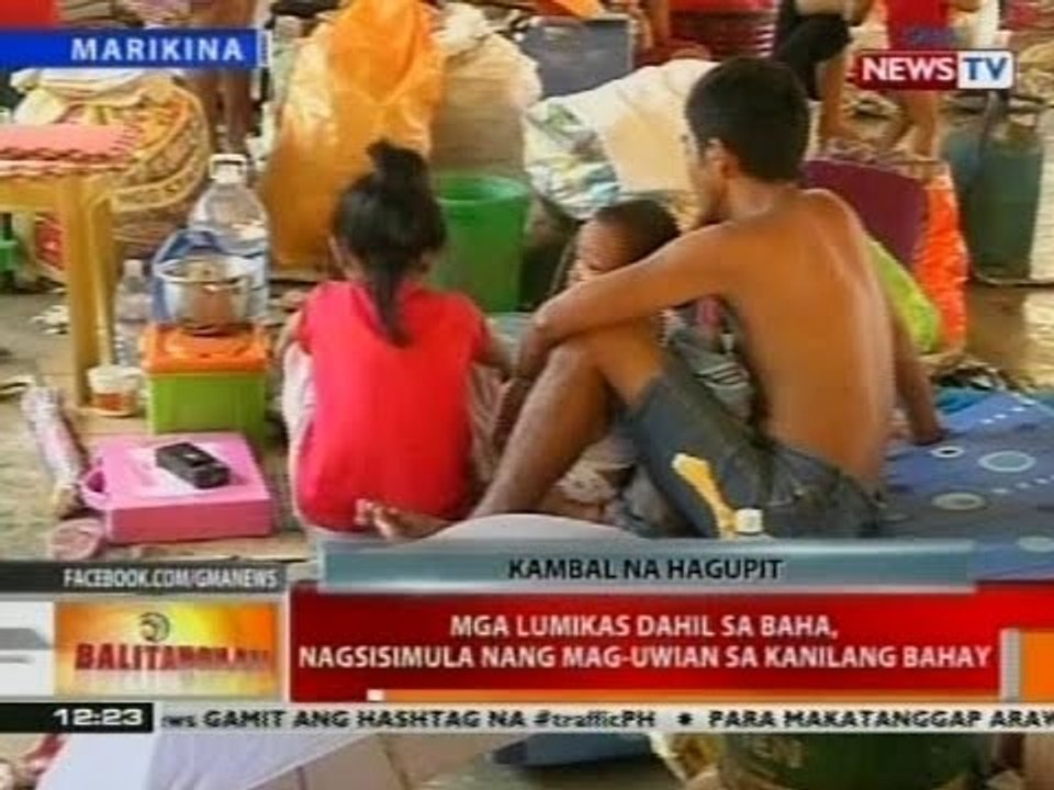 BT: Mga lumikas dahil sa baha, nagsisimula nang mag-uwian sa kanilang bahay
