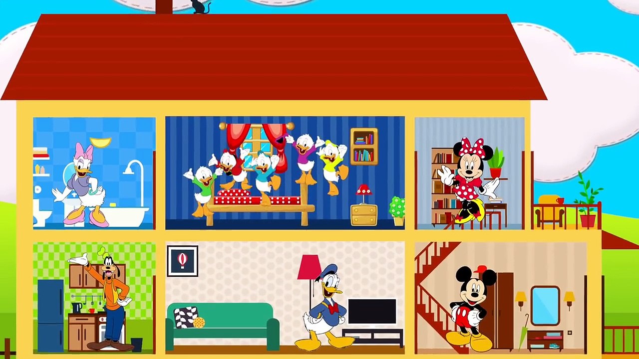 Donald Duck Nephews Crash Room Jumping on the Bed