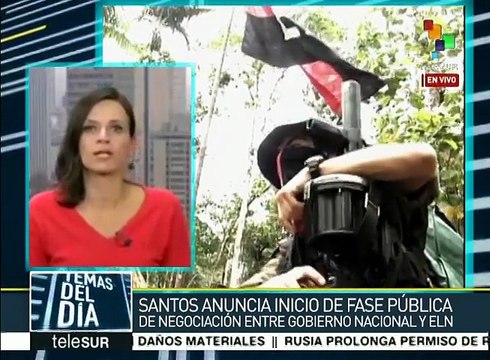 Colombia: anuncia Santos inicio de fase pública de diálogos con ELN