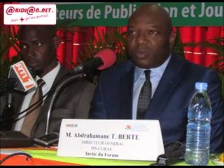 Abdrahamane BERTE intervenant au Forum des directeurs de publication de Côte d'Ivoire