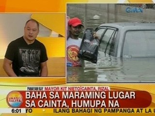 UB: Baha sa maraming lugar sa Cainta, Rizal, humupa na