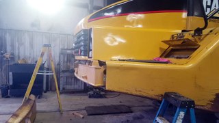 Repairing Bumper On Cat 740 Truck
