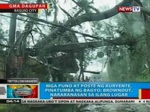BP: Ilang lugar sa Baguio City, naputulan ng suplay ng kuryente kasunod ng bagyong Mario