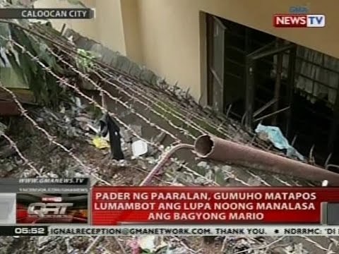 QRT: Pader ng paaralan, gumuho matapos lumambot ang lupa noong manalasa ang bagyong Mario