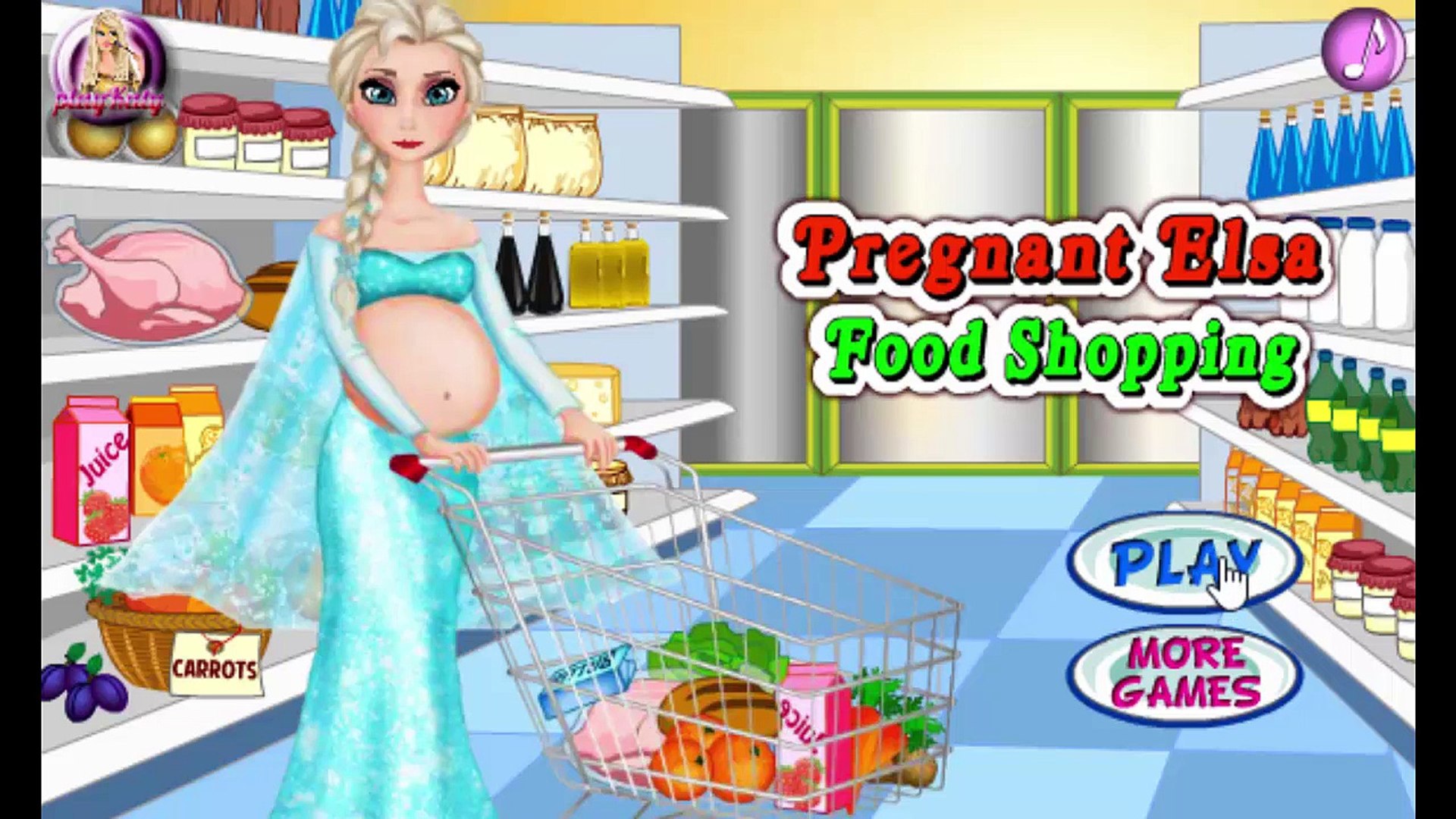 ⁣Замороженные беременная Эльза продукты-магазины замороженных видео игры для детей