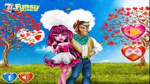 Draculaura and Clawd Wolf Valentine Kiss - Monster High Games For Kids