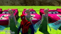 SPIDERMAN FROZEN ELSA & MINION EPIC PARTY SUPER COLOR CARS - Superheroes Fun Video