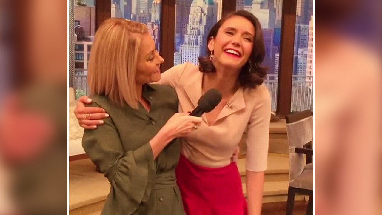 Nina Dobrev Sports Retro Fifties Flip on Live with Kelly