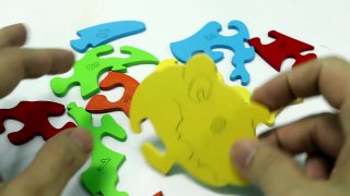 Learning Numbers 1 to 10 with T Rex Dinosaur Toy Wooden Puzzle for Children