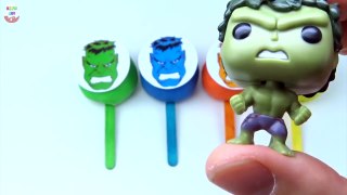 Lollipop Smiley Play Doh SuperHero Hulk Learning Numbers Colors Sounds for kids