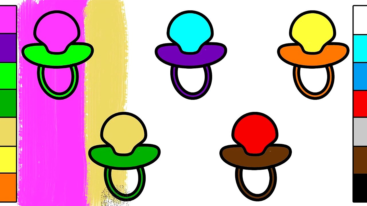Learn Colors for Kids with Baby Dummy Coloring Pages