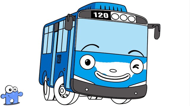 Раскрашиваем автобус - TAYO the Little Bus - Coloring Bus Tayo